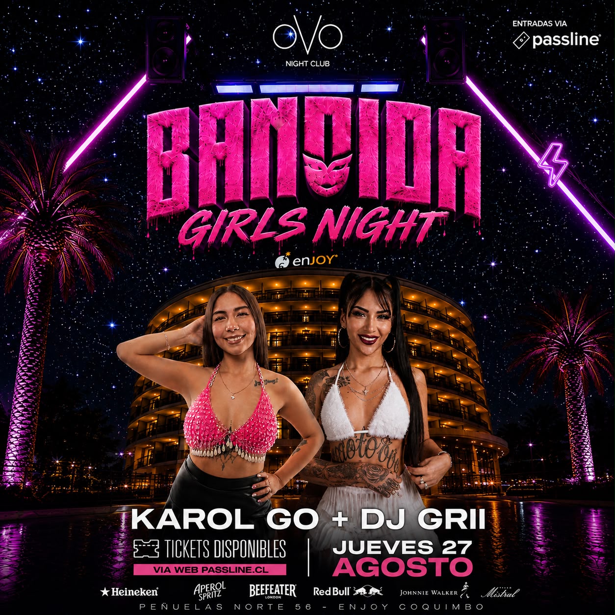 Karol Go + DJ Grii en OVO Coquimbo Jueves 27 Agosto